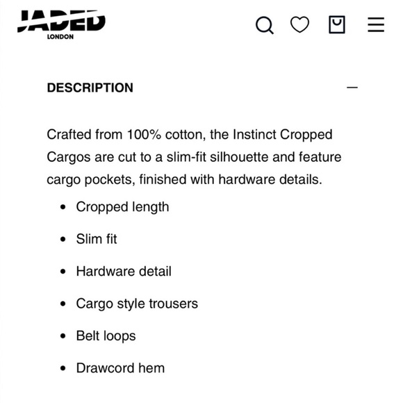 NW JADED LONDON INSTINCT
CROPPED CARGOS - Picture 7 of 7